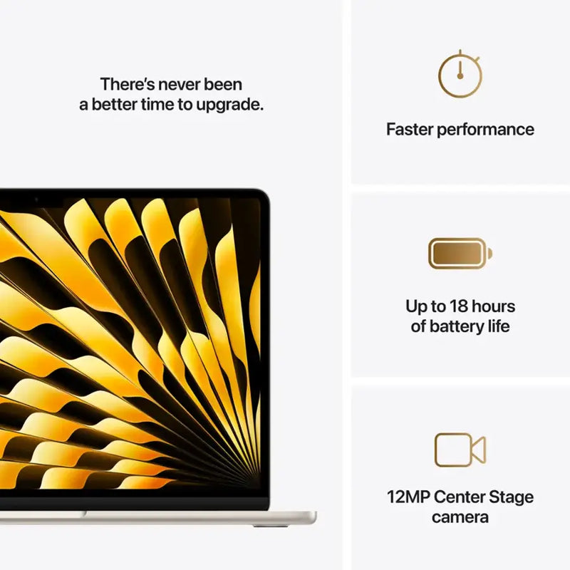 Apple MacBook Air 13-inch Laptop - Apple M4 chip Built for Apple Intelligence - 16GB Memory - 256GB SSD - Starlight