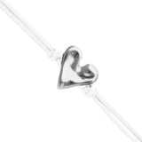 UNOde50 White Leather Silver Heart Bracelet - Medium