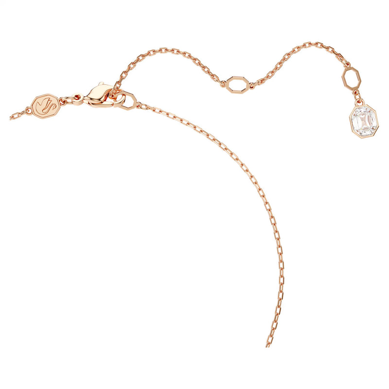 Swarovski Dextera Pendant Necklace - Round Cut, White, Rose Gold-Tone Plated