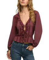 Lucky Brand Womens Ruffle Flyaway Knit Top