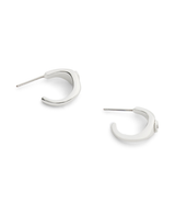 COACH Silver Signature Signet Huggie Earrings