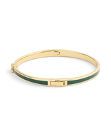 COACH Gold-Plated Green Enamel Hinged Bracelet