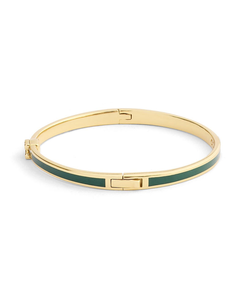 COACH Gold-Plated Green Enamel Hinged Bracelet