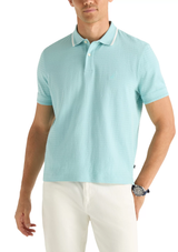 Nautica Mens Short Sleeve Jacquard Polo Short Sleeve Shirt