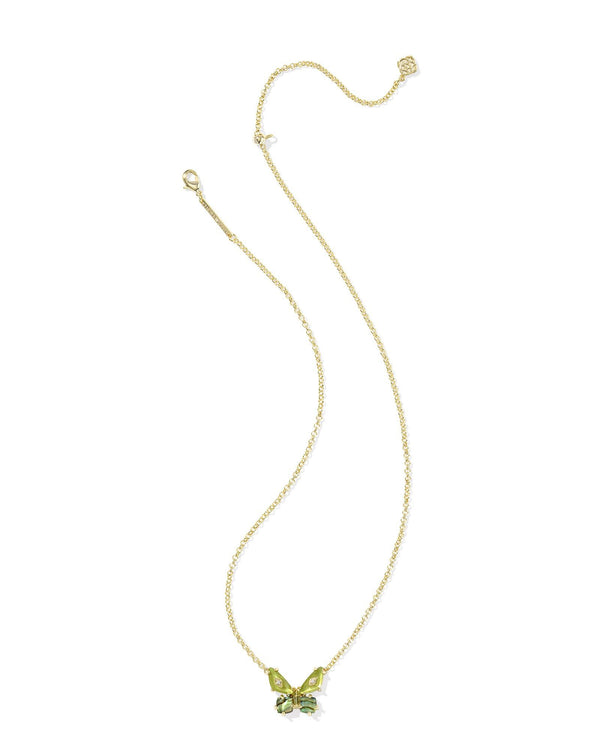 Kendra Scott Bianca Gold-Plated Green Butterfly Pendant Necklace