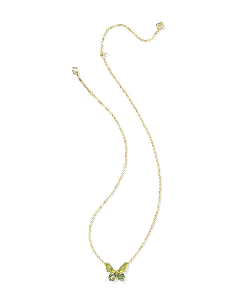 Kendra Scott Bianca Gold-Plated Green Butterfly Pendant Necklace