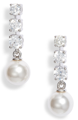 Nadri Camila Pearl & Cubic Zirconia Drop Earrings