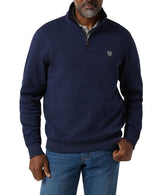 Chaps Mens Everday Cotton Fleece Lines Quarter Zip Sweater
