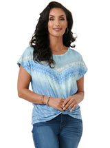 Democracy Womens Short Sleeve Knit Top