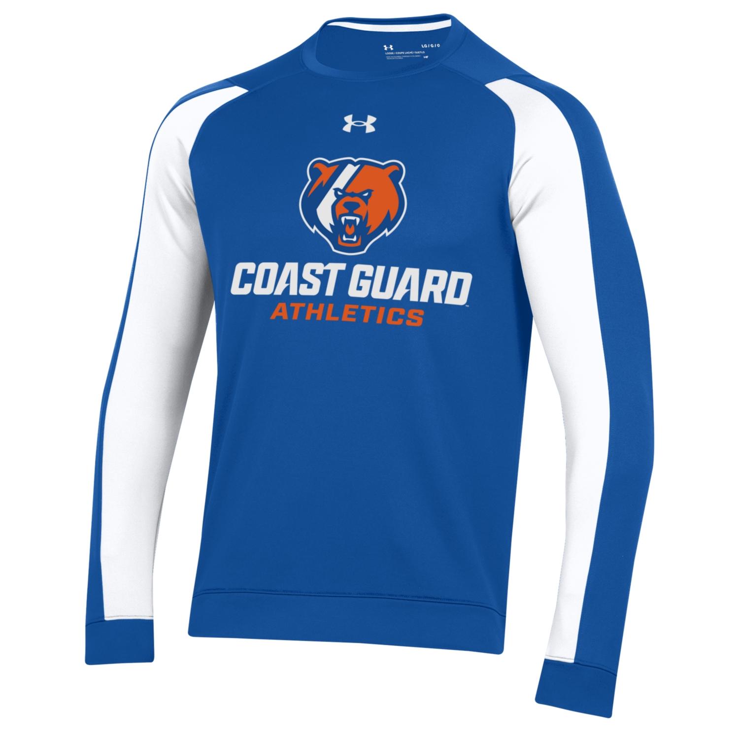 Coast Guard Academy Under Armour Mens Gameday Tech Terry Crew Sweatshirt