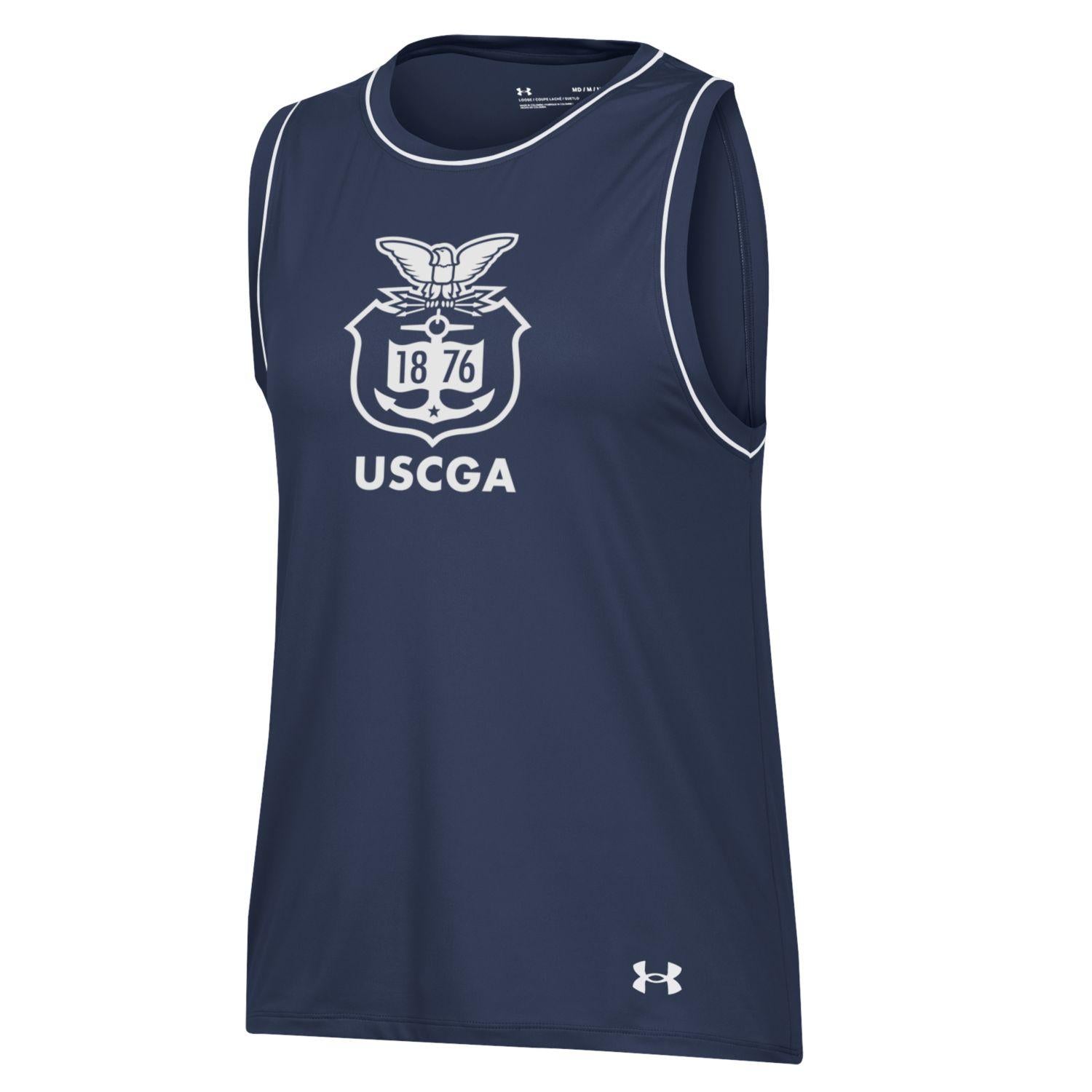 Coast Guard Academy Under Armour Womens Gameday Muscle Tank Top