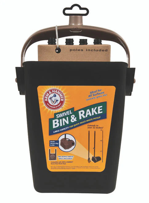 Arm & Hammer Swivel Bin & Rake