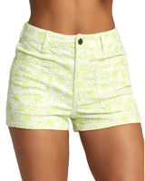 RVCA Womens Belle Corduroy Shorts - Neon Green