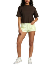 RVCA Womens Belle Corduroy Shorts - Neon Green - Lifestyle View
