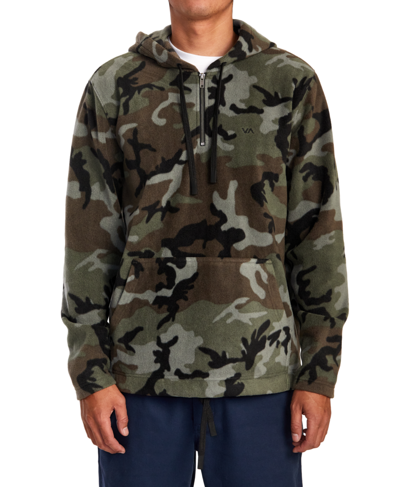 RVCA Mens Yukon 1/4 Zip Fleece Pullover Hoodie