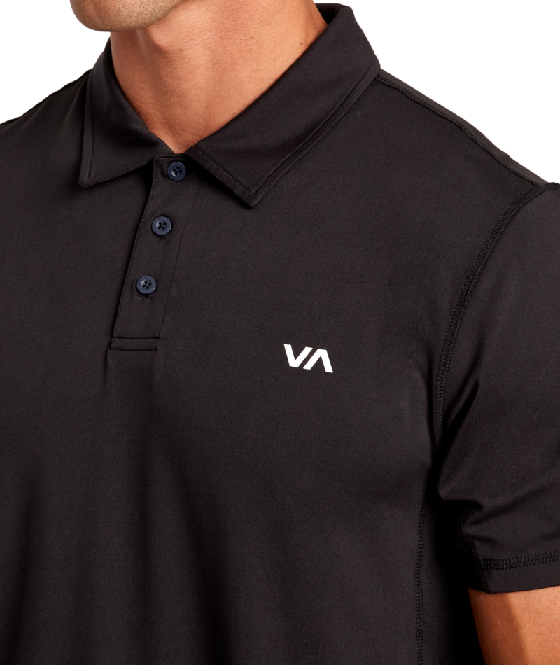 RVCA Mens Sport Vent Short Sleeve Polo Shirt