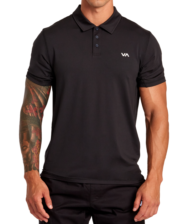 RVCA Mens Sport Vent Short Sleeve Polo Shirt