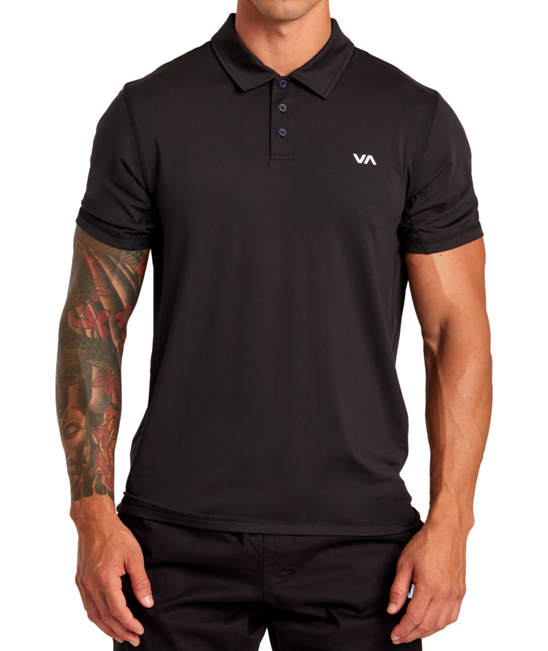 RVCA Mens Sport Vent Short Sleeve Polo Shirt