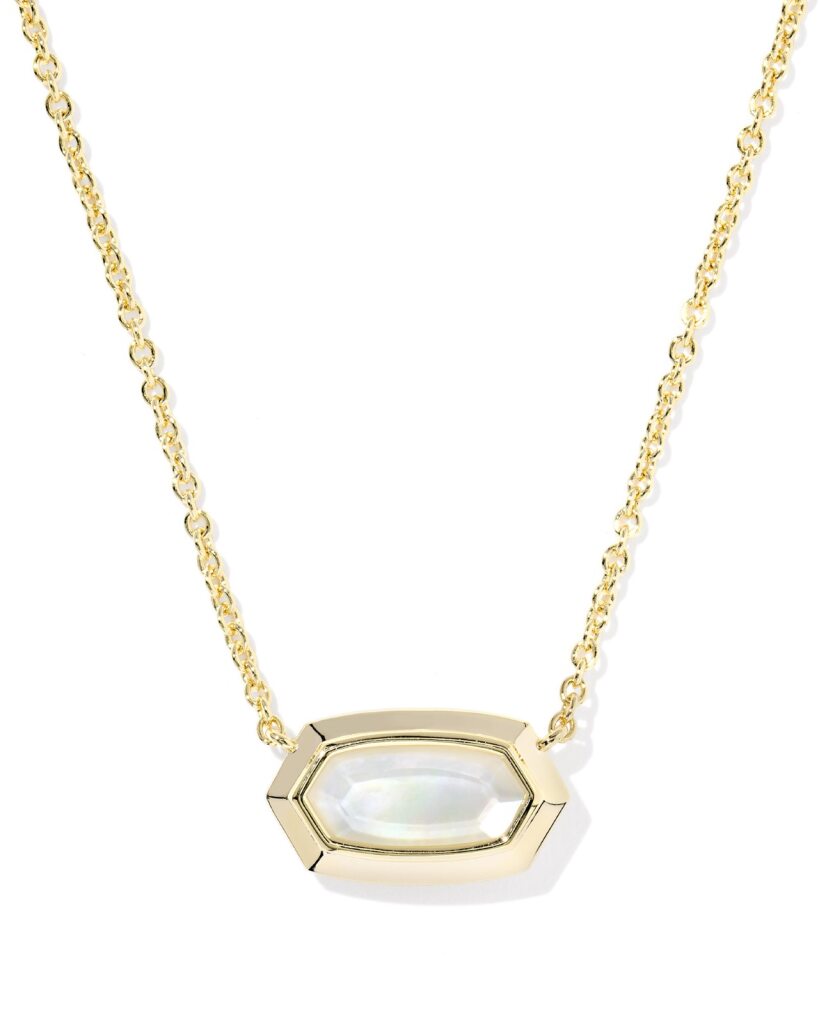 Kendra Scott Elisa Bezel Short Pendant Necklace - Ivory Mother Of Pearl