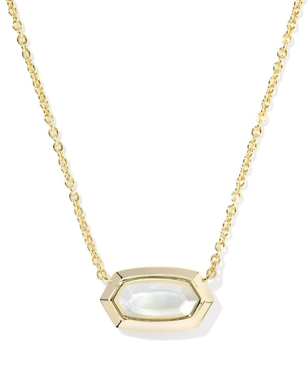 Kendra Scott Elisa Bezel Short Pendant Necklace - Ivory Mother Of Pearl