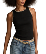 Lucky Brand Womens Crochet Trim Tank Top
