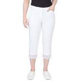 Ruby Rd. Womens Stretch Lace Hem Capri Pants
