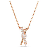 Swarovski Hyperbola Pendant Necklace - Mixed Cuts, Twist, White, Rose-Gold Toned