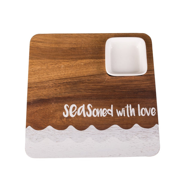 Beachcombers 7.5" Wave Appetizer Board with Bowl