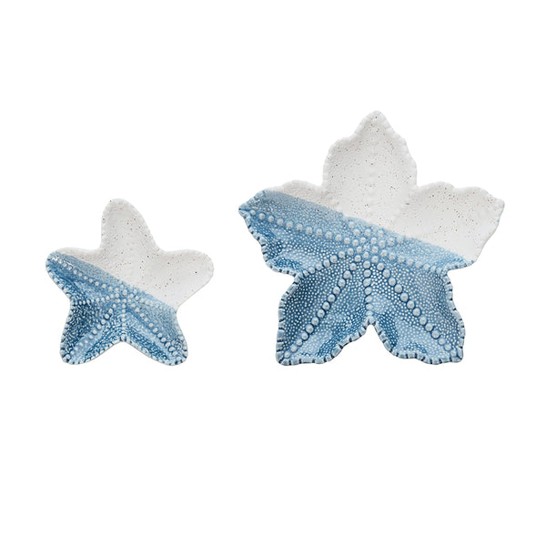 Beachcombers Blue and Bisque Sea Star Plate - 2 Piece