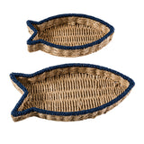 Beachcombers Nested Woven Fish Baskets - Set of 2