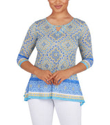 Ruby Rd. Womens Scoop Neck 3/4 Sleeve Top