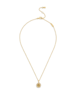 COACH Signature Tea Rose Lucite Short Pendant Necklace