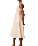 Calvin Klein Womens Cotton Poplin Sleeveless Midi Dress