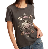 Lucky Brand Womens Celestial Floral Sun Classic Crew Shirt
