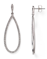 Nadri Pavé Silver Pear Drop Earrings