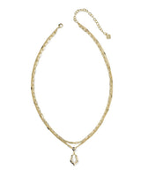 Kendra Scott Adriana Gold Scallop Frame Multi Strand Necklace - Natural Mother Of Pearl