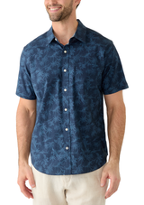 Nautica Mens Palm Tree Print SHort Sleeve Button-Down Shirt