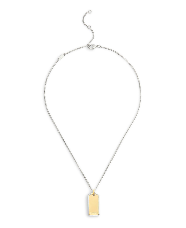 COACH Two-Tone Signature Hangtag Pendant Necklace