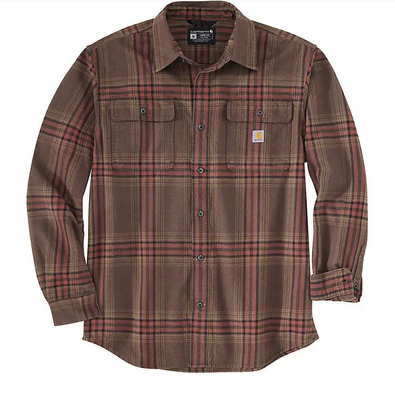 Carhartt Mens Loose Fit Heavy Weight Long Sleeve Button Down Flannel Shirt