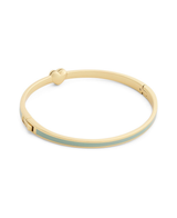 COACH Light Green Signature C Heart Enamel Bangle Bracelet