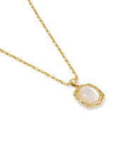 Kendra Scott Tiger Striped Daphne Gold Small Long Pendant Necklace - Mother Of Pearl