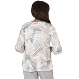 Ruby Rd. Womens Leaf Print Crossover V-Neck Top