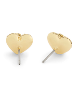 COACH Gold Pavé Heart Stud Earrings