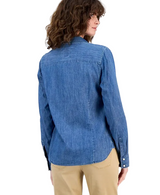 Nautica Womens Chambray Utility Long Sleeve Shirt