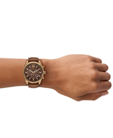 Michael Kors Mens Lexington Chronograph Brown Leather Watch