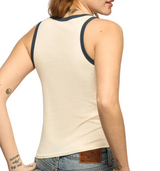 Lucky Brand Womens Lucky American Flag Ringer Tank Top