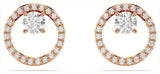 Swarovski Constella Stud Earrings - Round Cut, White, Rose Gold-Tone Plated