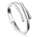 UNOde50 Silver Alloy Tube Shape Bangle Bracelet - Medium