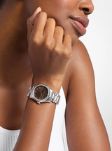 Michael Kors Womens Mini Lexington Silver-Tone Watch