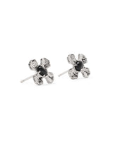 Kendra Scott Leanne Silver Stud Earrings - Black Granite